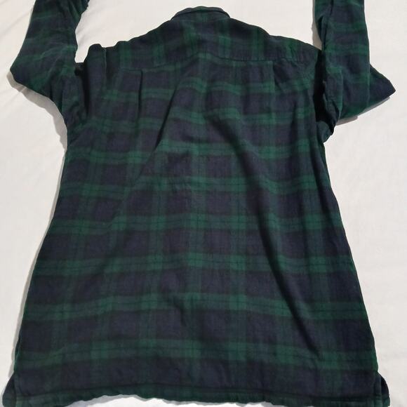 L.L.Bean Medium Tall Men's 100% Cotton Flannel Polar Fleece Lined Green/Blue - Picture 5 of 11